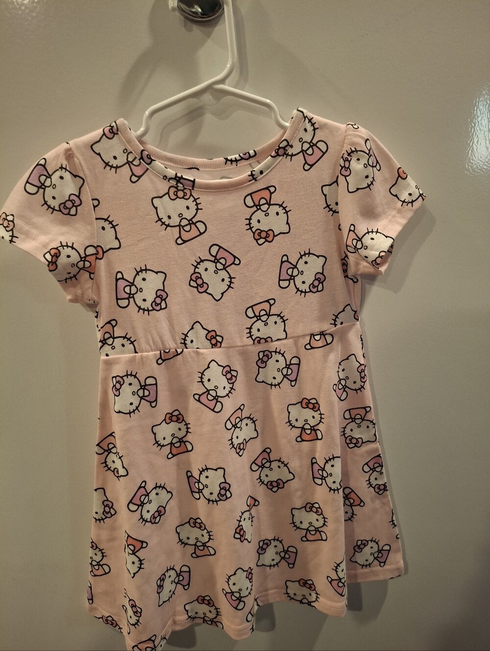 Hello Kitty Light Pink Allover Print Short Sleeve Dress